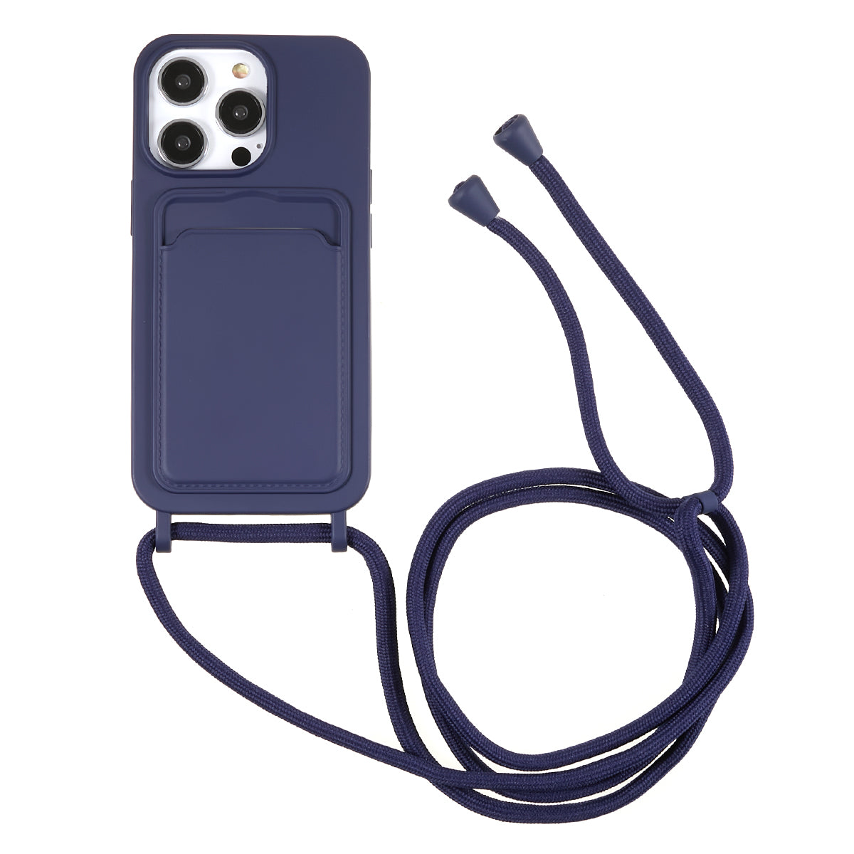 Ochranné pouzdro pro iPhone 13 Pro 6,1 palcový tekutý silikonový kryt telefonu proti pádu s páskem na slot pro kartu Ochranné pouzdro pro iPhone 13 Pro 6,1 palcový tekutý silikonový kryt telefonu proti pádu s páskem na slot pro kartu